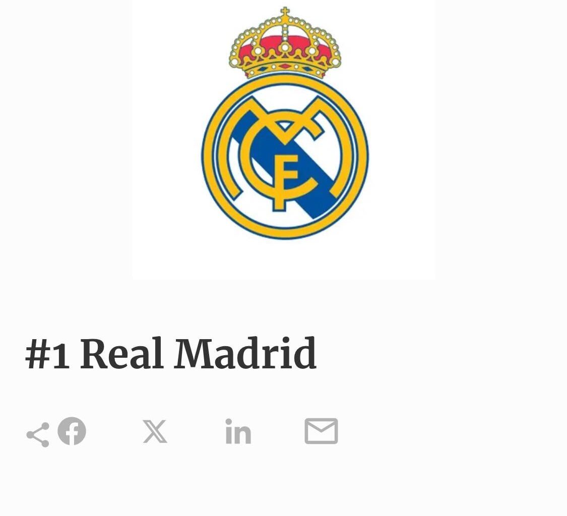 Is it even a surprise at this point? World's most valuable football club for the third time in a row... 🫡🤍