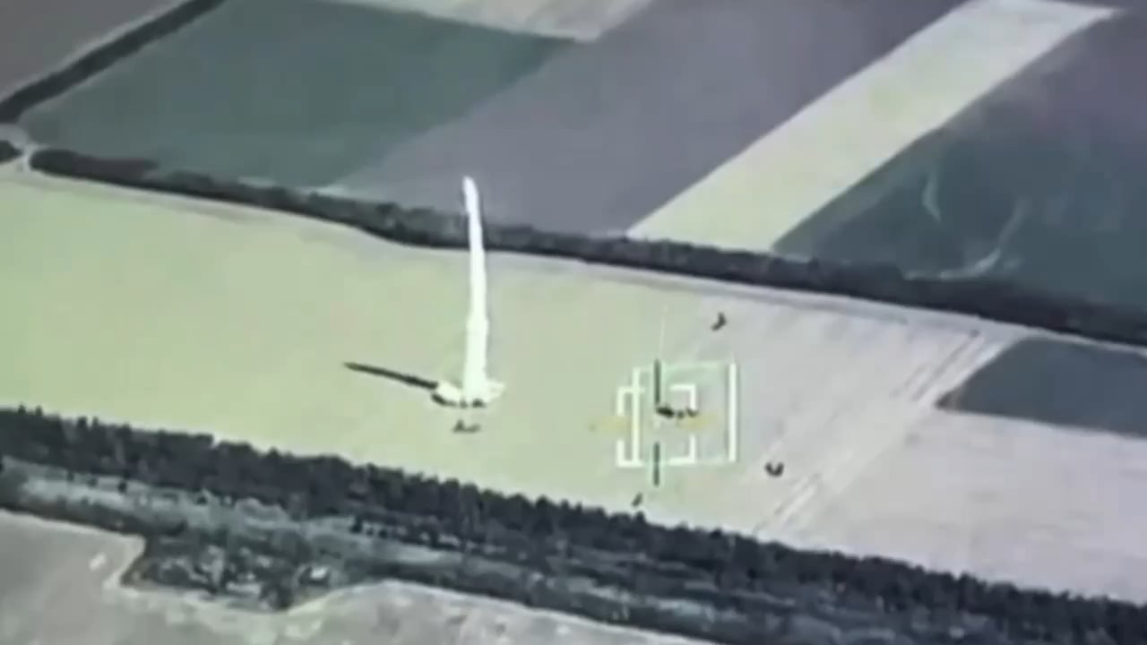 The moment of arrival of the ATACMS cluster missiles, that destroyed the Russian S-400 yesterday. Mospino airfield, Donetsk region.