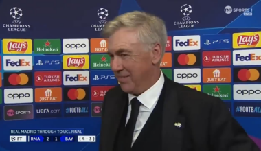 Carlo Ancelotti on current Real Madrid squad: "I am really grateful to them, because they work really hard. They've built a fantastic atmosphere, they are really humble, really generous. I think this is the best squad I ever had in my entire career."