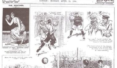 Newspaper illustration of City's first FA Cup in 1904, beating Bolton Wanderers 1-0
