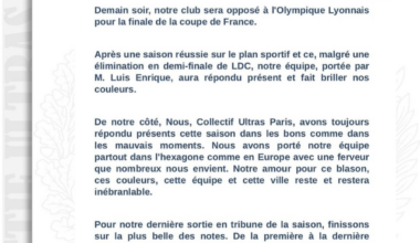 The CUP's official message ahead of the cup final