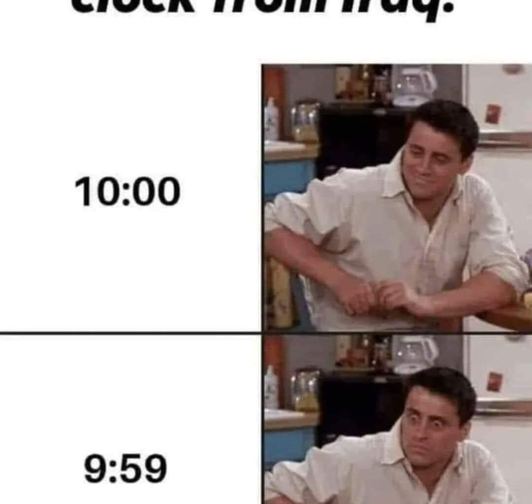 Quand t'achète une horloge qui vient d'Irak