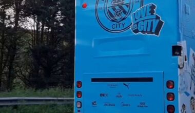 The 4-in-a-row open top bus on its way to Manchester today
