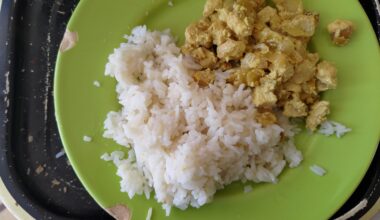 Marinade poulet tika massala + yaourt et oignons, et son riz