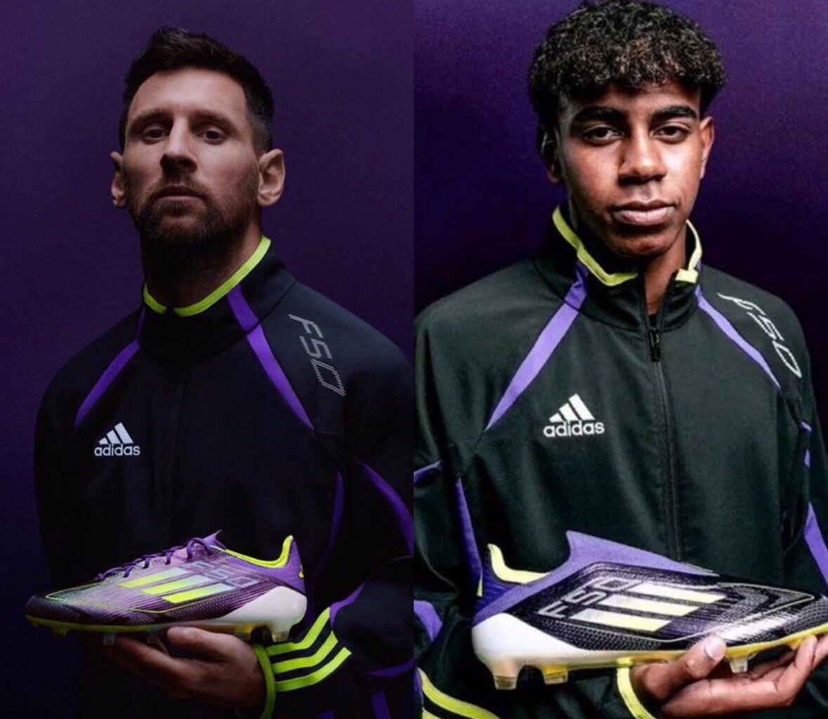 Lamine Yamal and Leo Messi being the cover stars for Adidas’s F50 cleat reboot