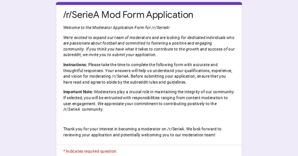 🚨 Moderator Recruitment for /r/SerieA 🚨