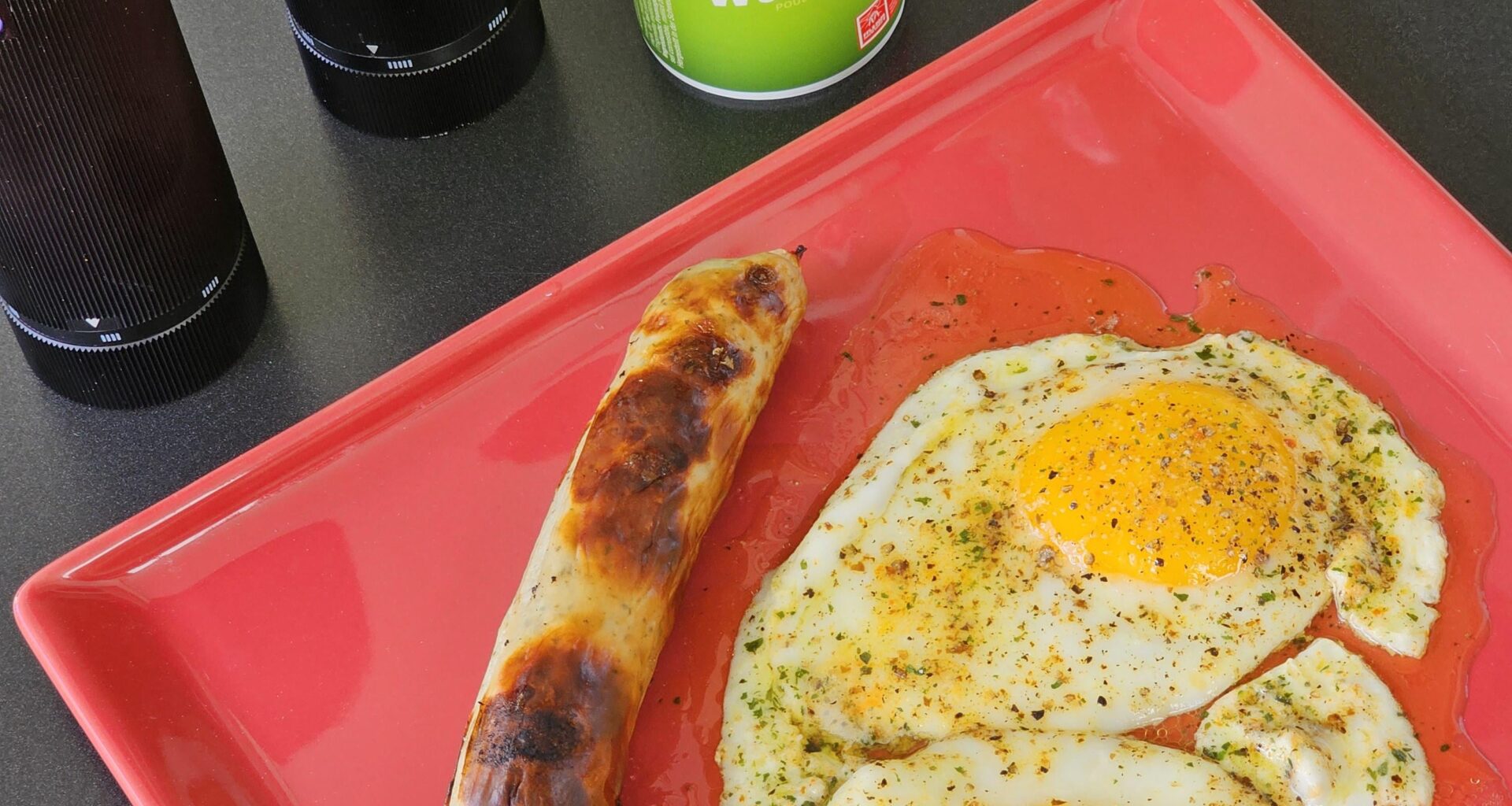 Caraway sausage with fried eggs