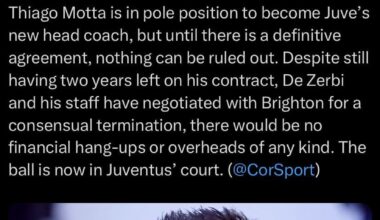 De Zerbi a chance to coach Juventus