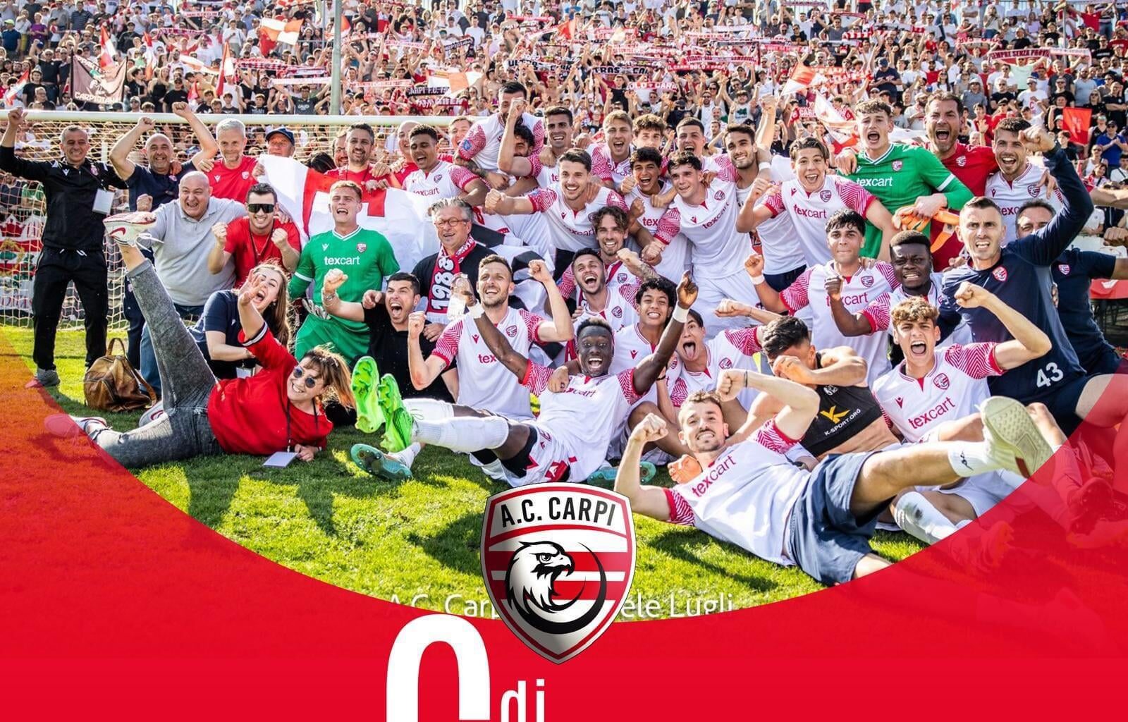 AC Carpi wins the Serie D Girone D narrowly over Ravenna on the last day after a 5-1 win over Certaldo and are promoted to Serie C!