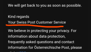 Österreichische Post lagert Support in die Schweiz aus?!