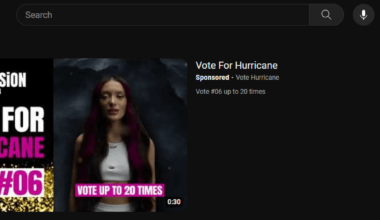 Reklama za Hurricane na samom vrhu YouTube-a, očito dio šire kampanje