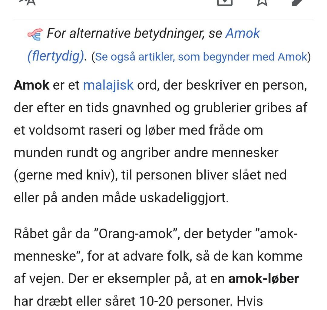 Hvis i skulle være i tvivl om hvad definitionen af "amok" er.