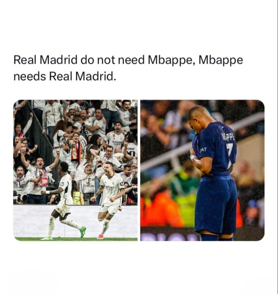 Thriving without Mbappe, but always open to talent haha