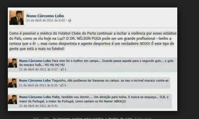 Posts de Nuno Cárcomo Lobo, candidato à presidência da FPF, no facebook