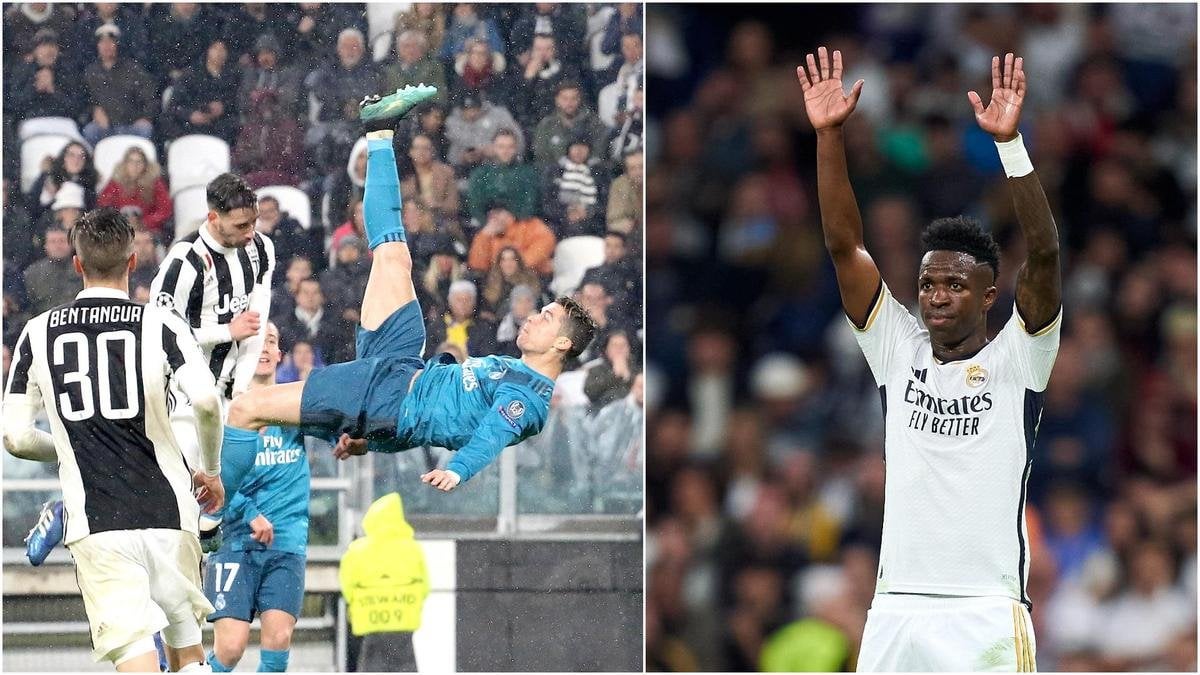 Vinicius ranks Ronaldo's bicycle kick finish vs Juventus as greatest UCL goal