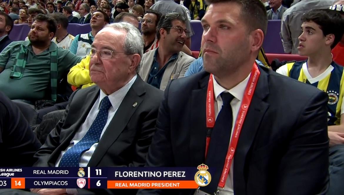 Florentino Perez in attendance for the EuroLeague Semifinal 😭