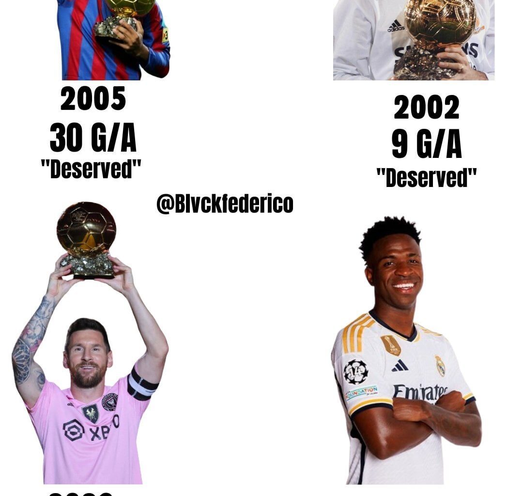 Stats for their clubs when they won and were favorite for Ballond'or.