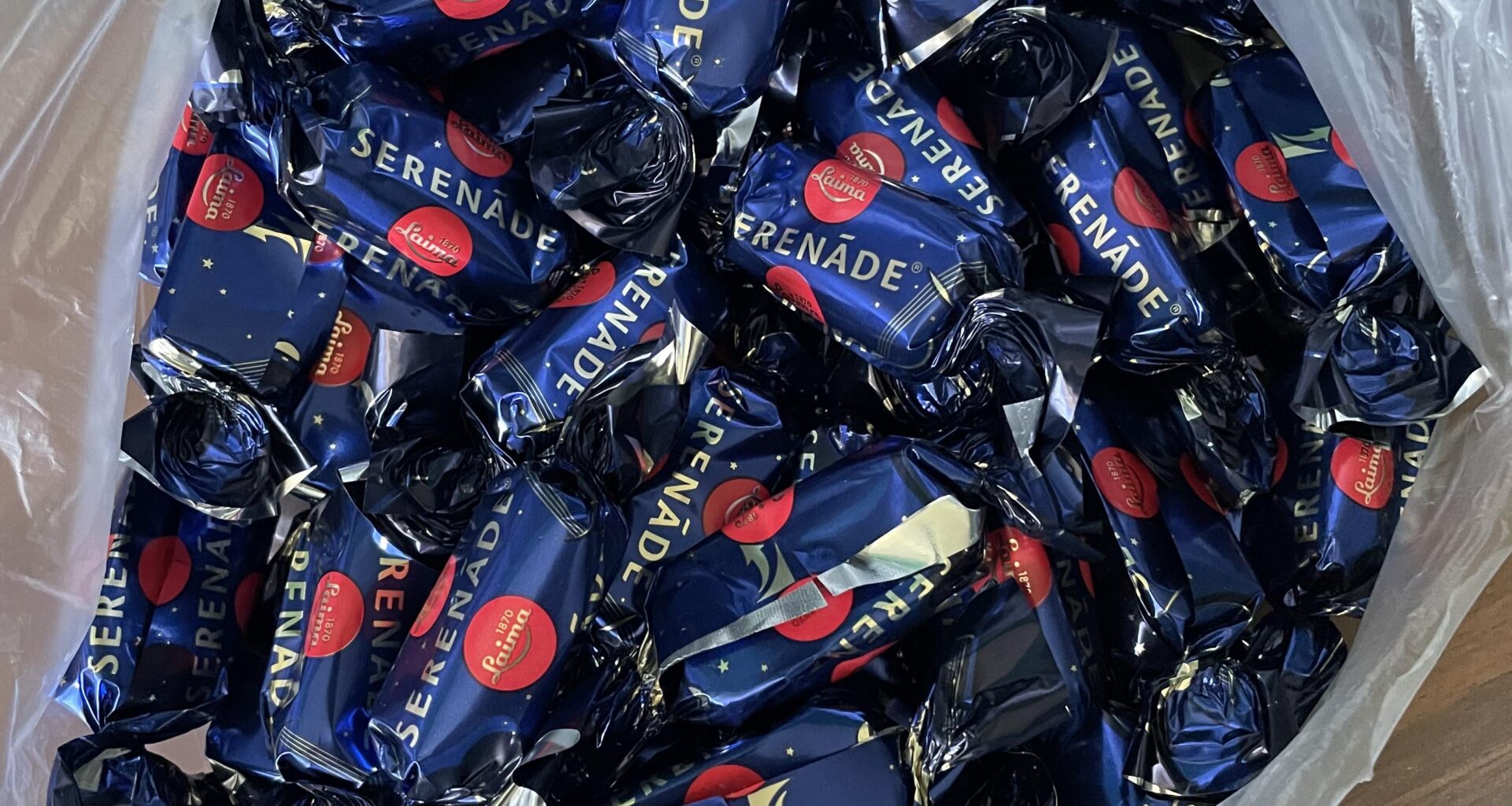 Here on the annual visit to see the in-laws. Rimi has a sale - 1kg for €8.99 with a Paldies Karte. Stocked up for the next few months.