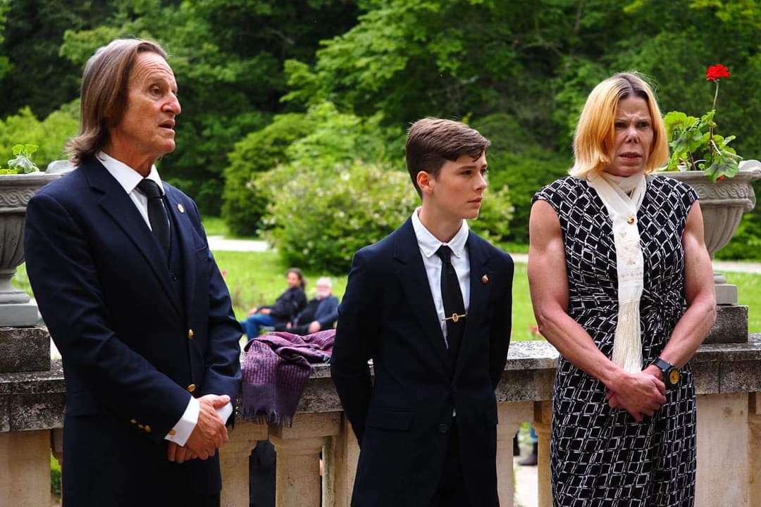 Princess Kalina of Bulgaria and her family in Sofia for the ceremonial burial of Tzar Ferdinand.
