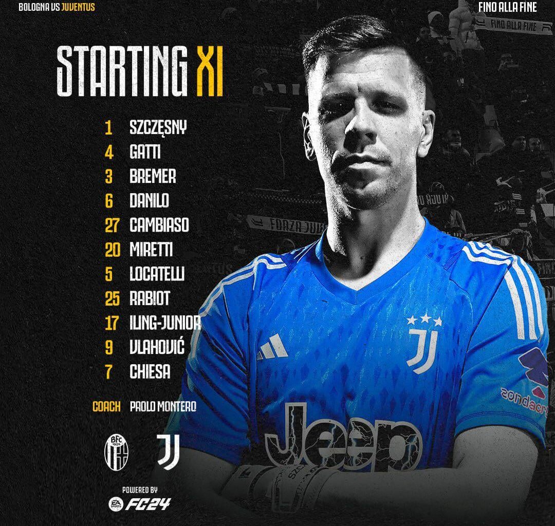 Bologna VS Juventus Starting XI