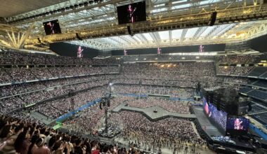 Images of the Bernabeu at the Taylor Swift concert (via Fanaticos_RMCF on X)