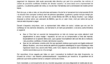 [Victor Font] Letter to Joan Laporta.