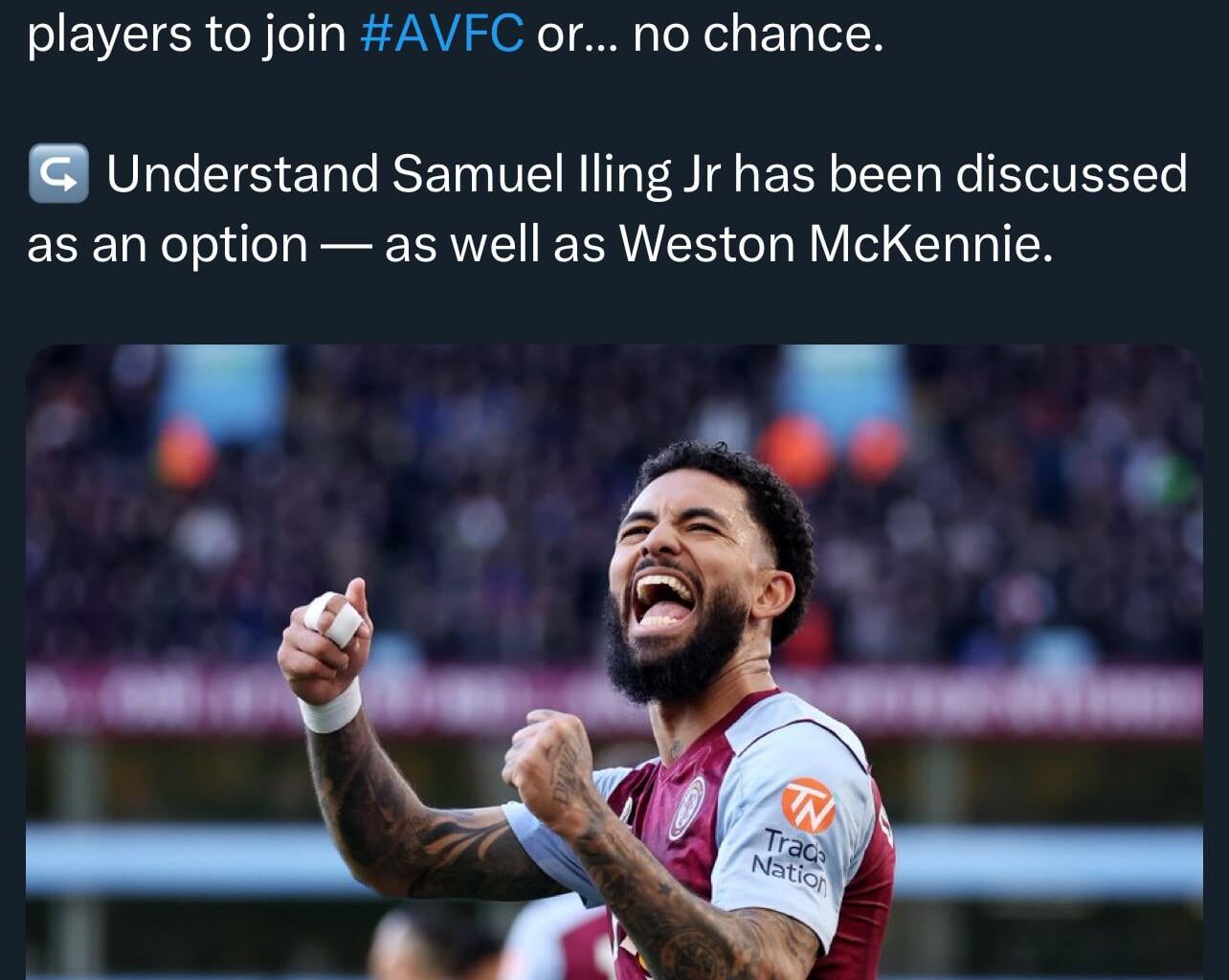 Juve and Aston Villa to discuss Douglas Luiz transfer: Mckennie and Iling Jr could potentially be included