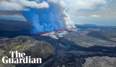 Iceland volcano erupts for fifth time shooting lava 50m into air