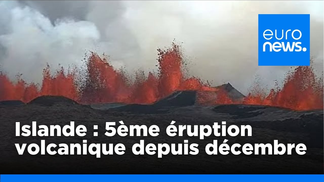 Islande : nouvelle éruption volcanique au nord de Grindavik | euronews 🇫🇷