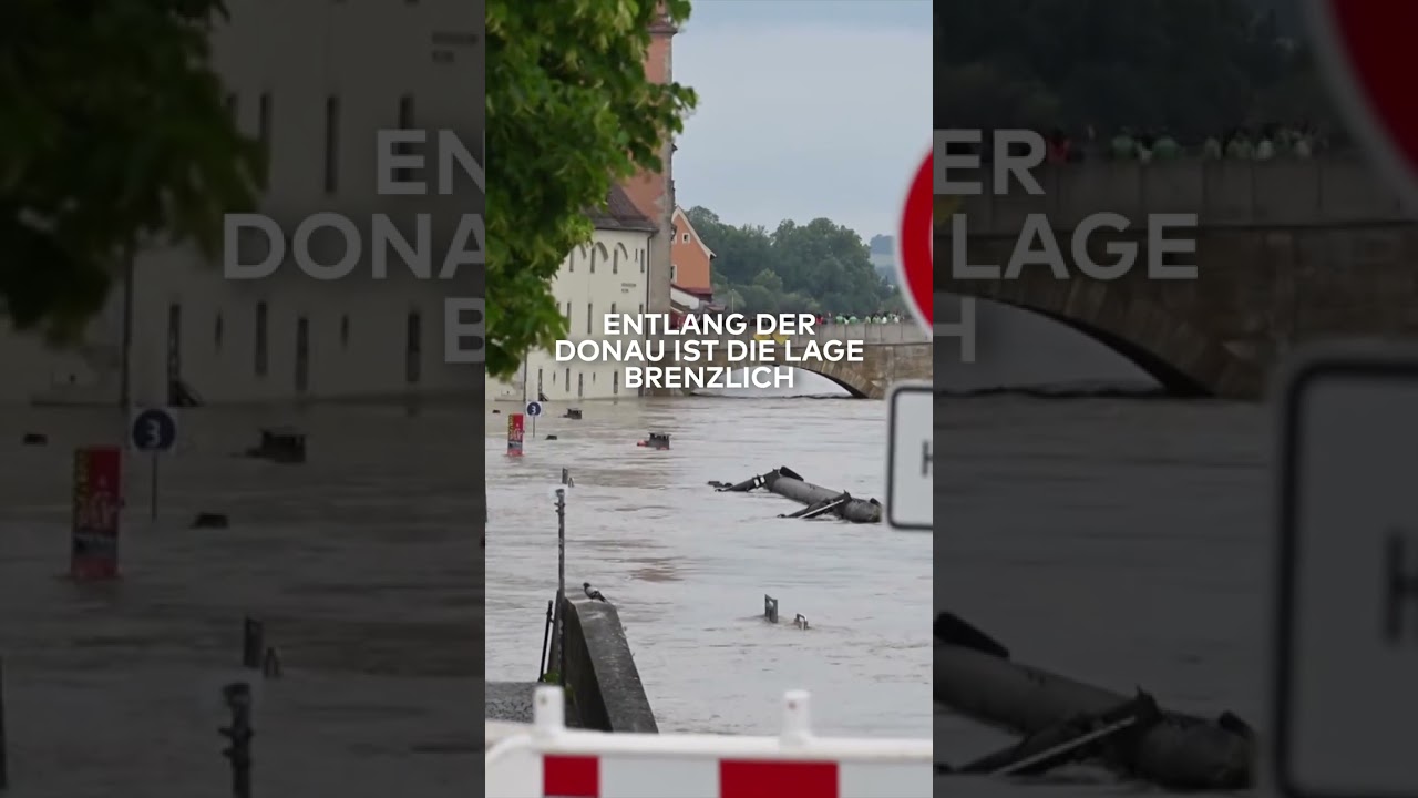 HOCHWASSER: Passau ruft Katastrophenfall aus! Donau-Fluten kratzen an der Zehn-Meter-Marke #shorts