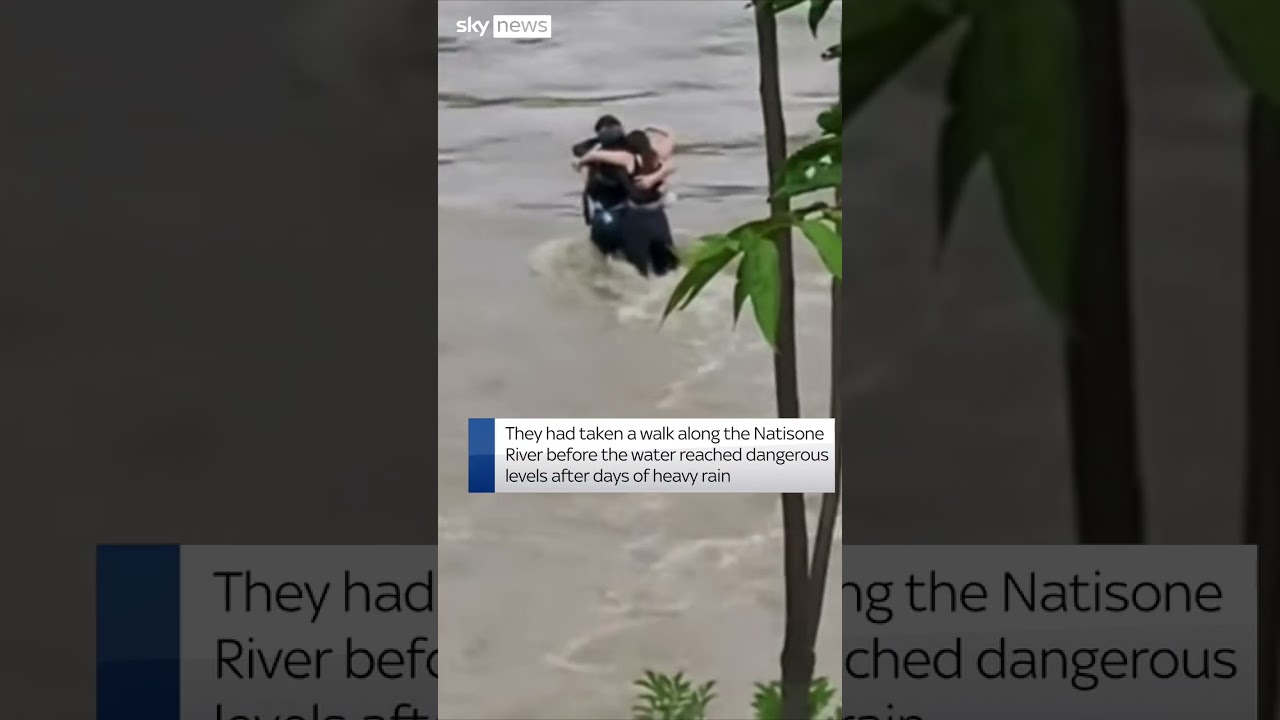 Moments before friends swept away in floods