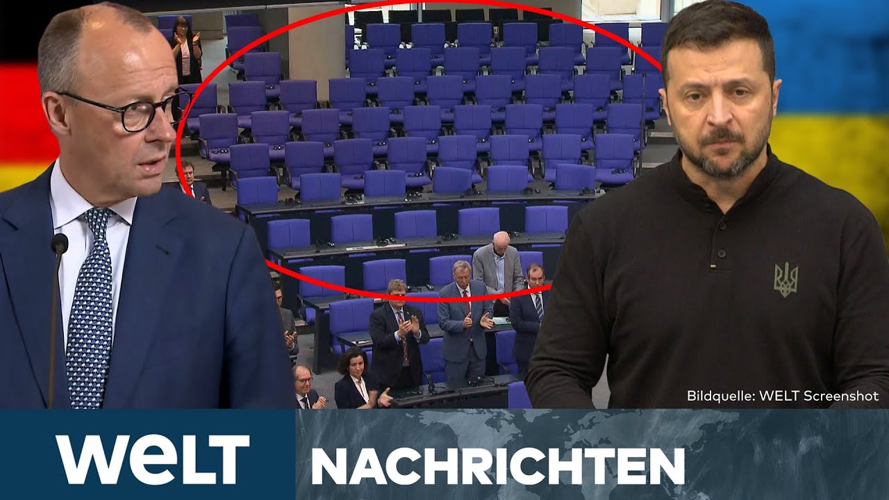 UKRAINE-KRIEG: EKLAT IM BUNDESTAG - AfD & BSW boykottieren Selenskyj - Merz "entsetzt" | Newsstream