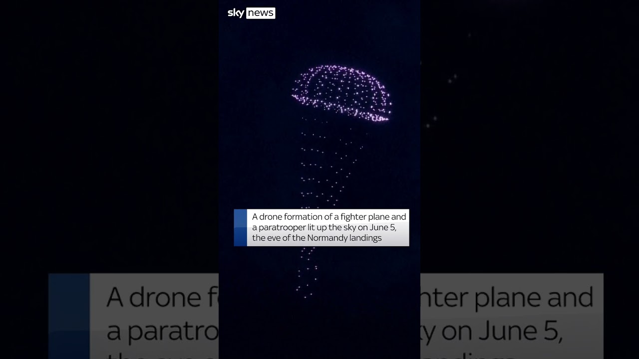 Drone show lights up sky for D-Day