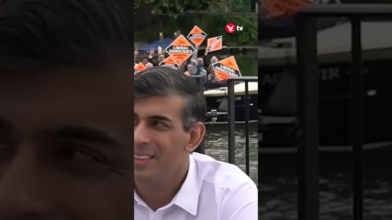 Lib Dem boat photobombs Rishi Sunak #shorts