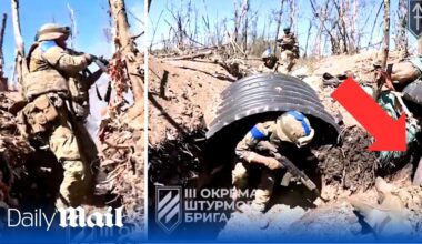 3rd Assault Brigade clear a Russian trench near Kharkiv