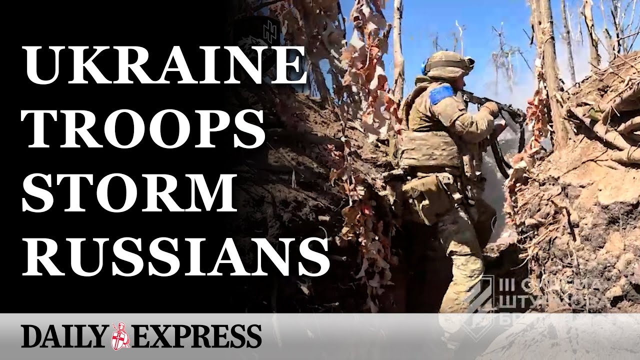 Ukraine troops clear Russian trench near Kharkiv in POV footage