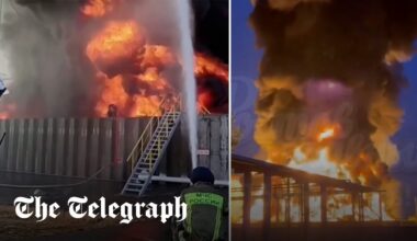 Russian oil depot hit after Ukrainian drone strike