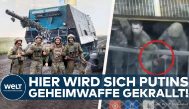 BACHMUT: Ukrainische Soldaten kapern Putins Schildkröten-Panzer - Drohnenvideos gehen im Netz viral!