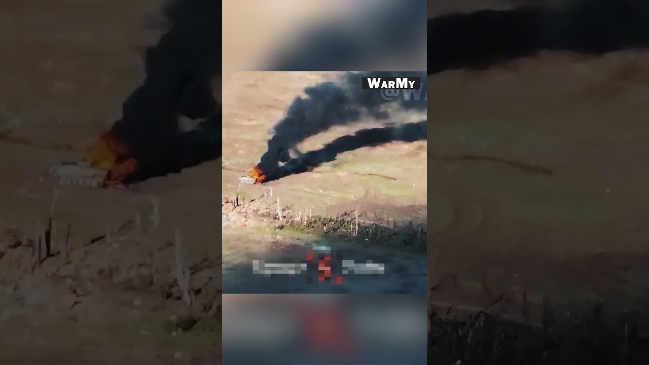 Russian APC tried to avoid a drone #russiaukraine #ukraine #war #military #ukrainewar