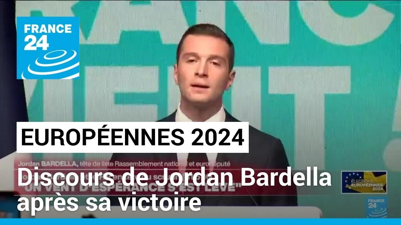 Européennes 2024 : discours de Jordan Bardella après sa victoire • FRANCE 24