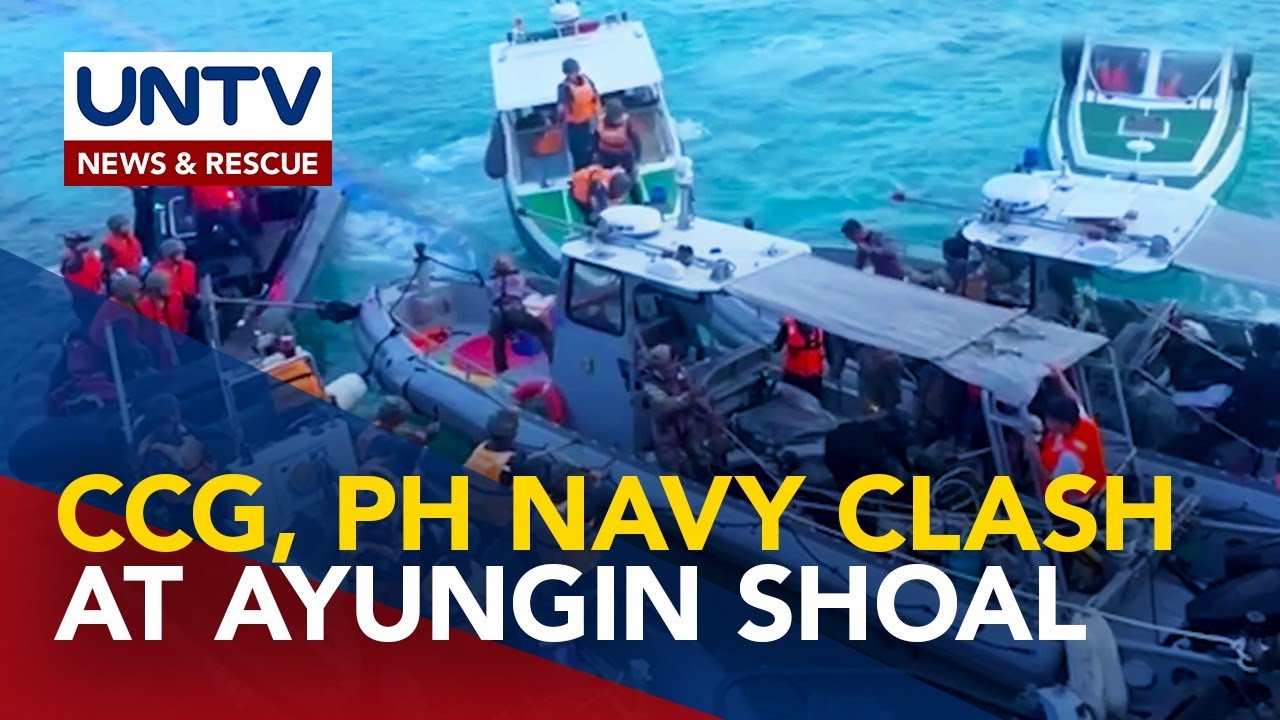 Video of the encounter between China Coast Guard & Philippine Navy at Ayungin Shoal on June 17, 2024