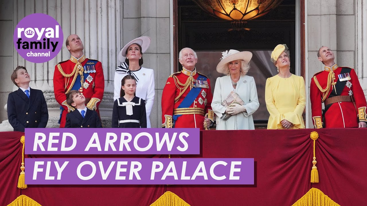 The Red Arrows Fly Over Buckingham Palace for King Charles' Birthday Flypast