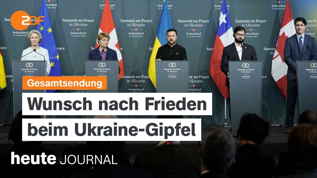 heute journal vom 16.6.24 Wunsch nach Frieden bei Ukraine-Gipfel, Polizei stoppt Angreifer (english)