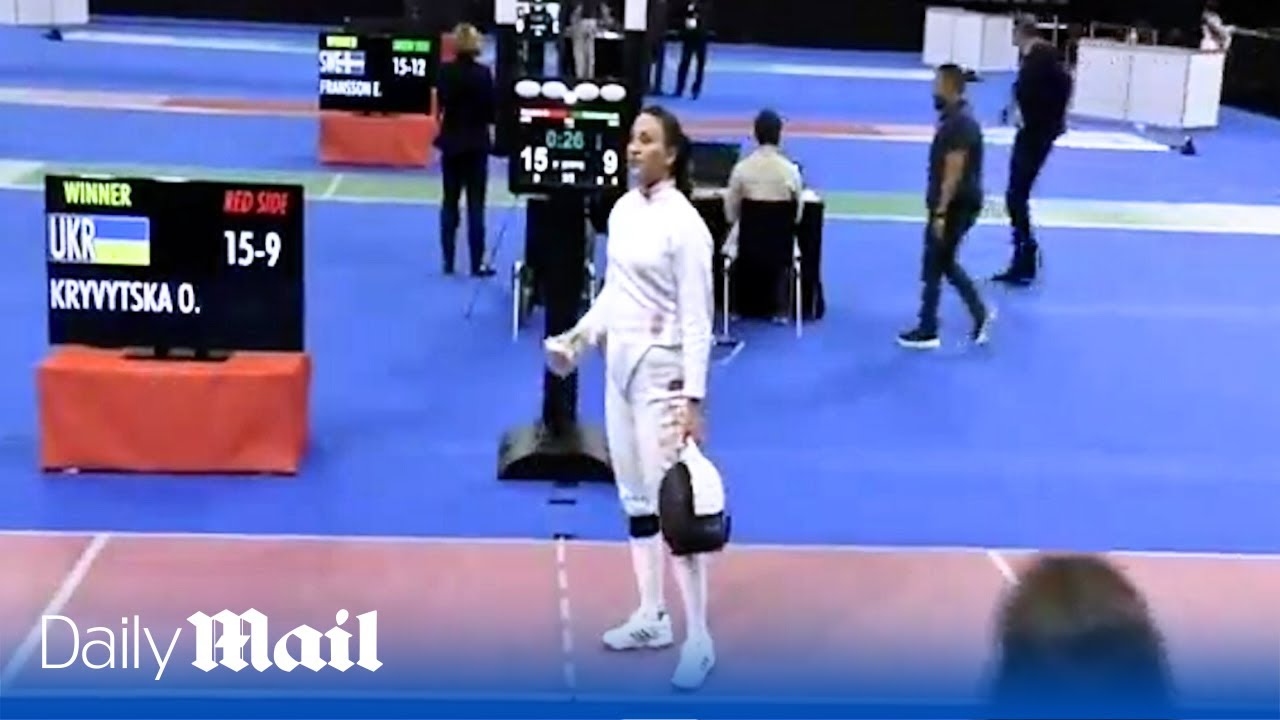 Ukrainian fencer refuses to shake hands with Russian opponent leading to profanity-laced outburst