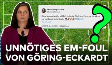 EM 2024: EIGENTOR FÜR GÖRING-ECKARDT: Grüne empört mit Tweet zur Hautfarbe der Nationalspieler