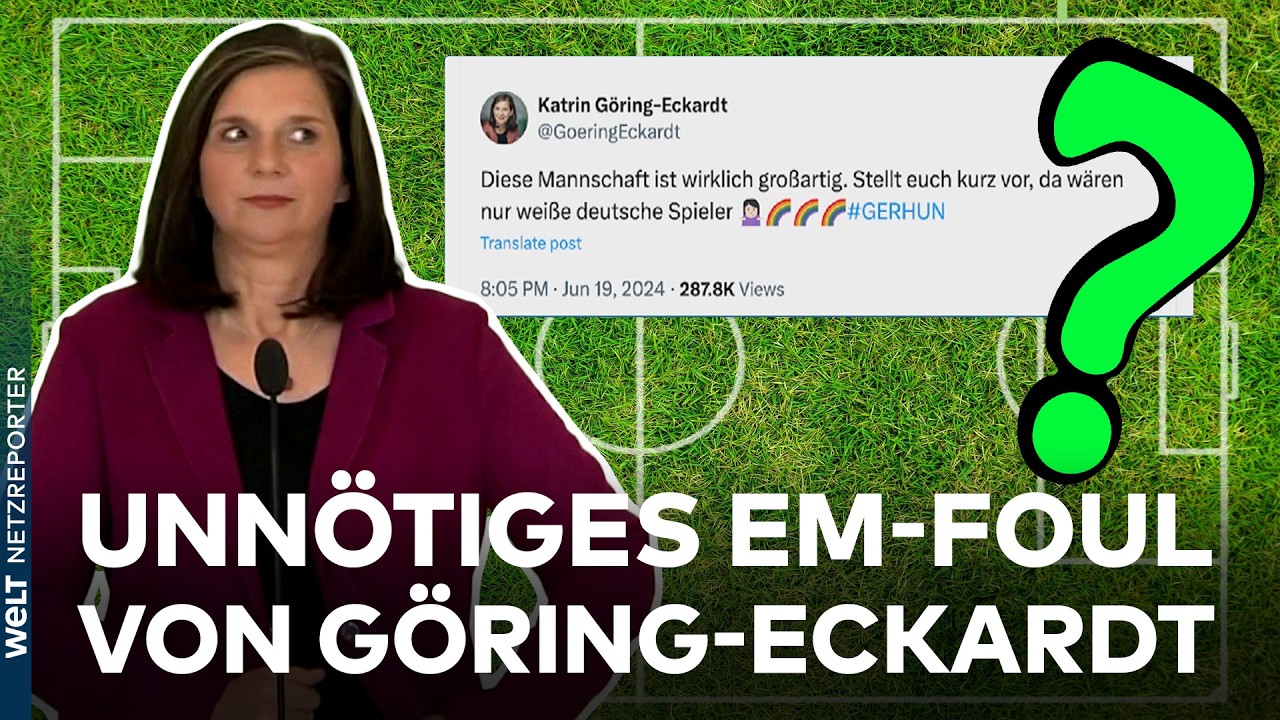 EM 2024: EIGENTOR FÜR GÖRING-ECKARDT: Grüne empört mit Tweet zur Hautfarbe der Nationalspieler