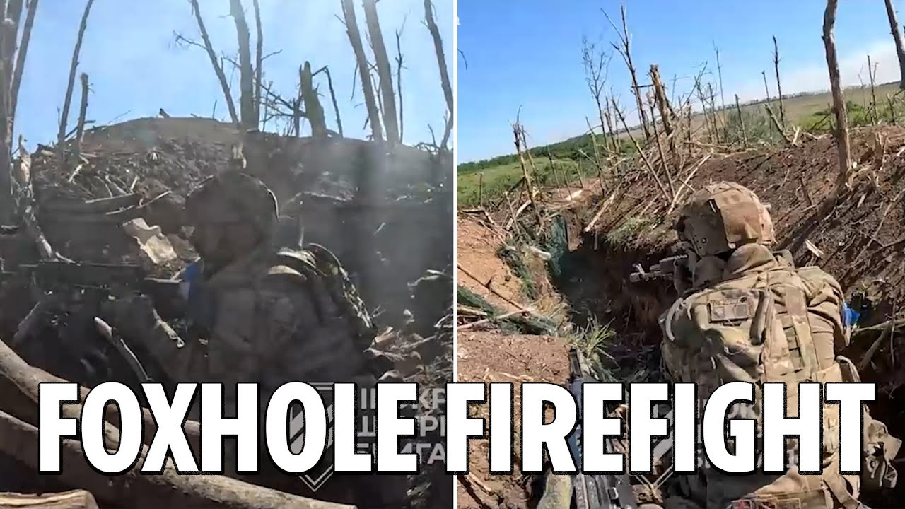 Fearless Ukrainian troops exchange volleys of fire with Putin's forces in brutal trench battle