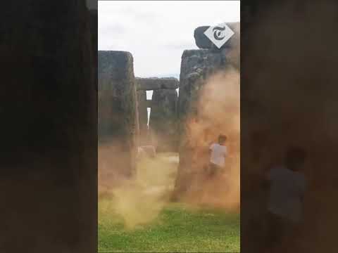 Just Stop Oil sprays Stonehenge orange on eve of summer solstice