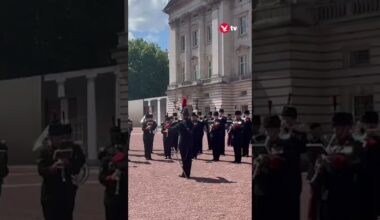 Taylor Swift welcomed by royal military band #music #shorts