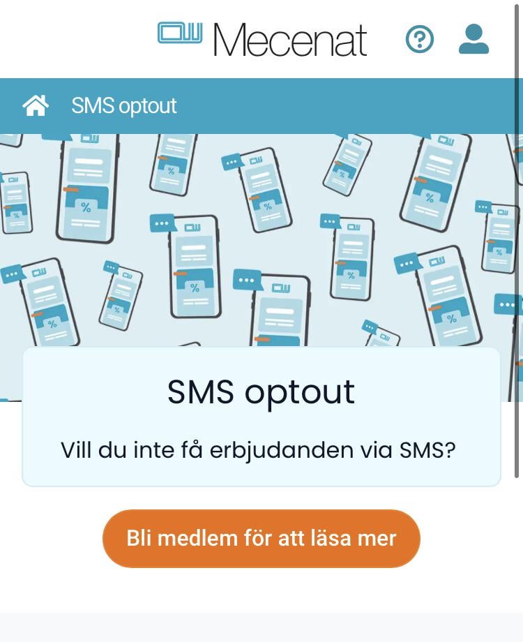 Bli medlem för att sluta få sms!
